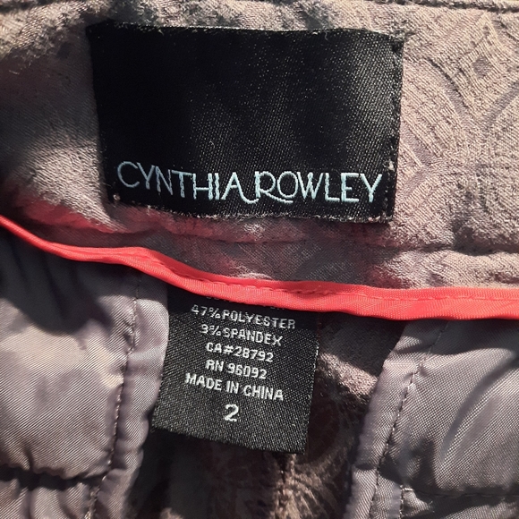 Cynthia Rowley Pants Women Size 2 Gray Tapered Zipper Leg Pockets - Picture 5 of 8